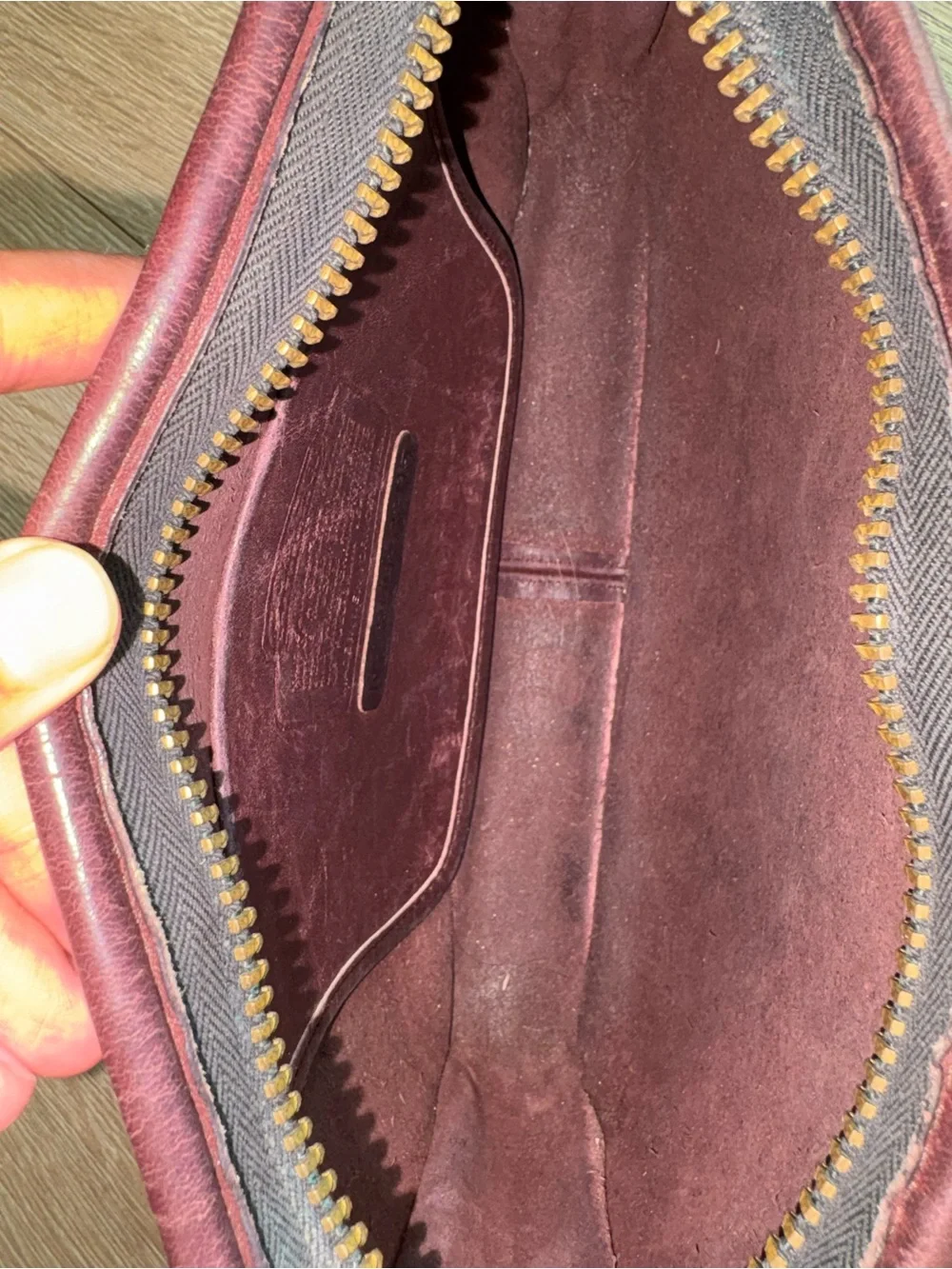 Vintage Coach Rare NYC Burgundy Zippered Clutch